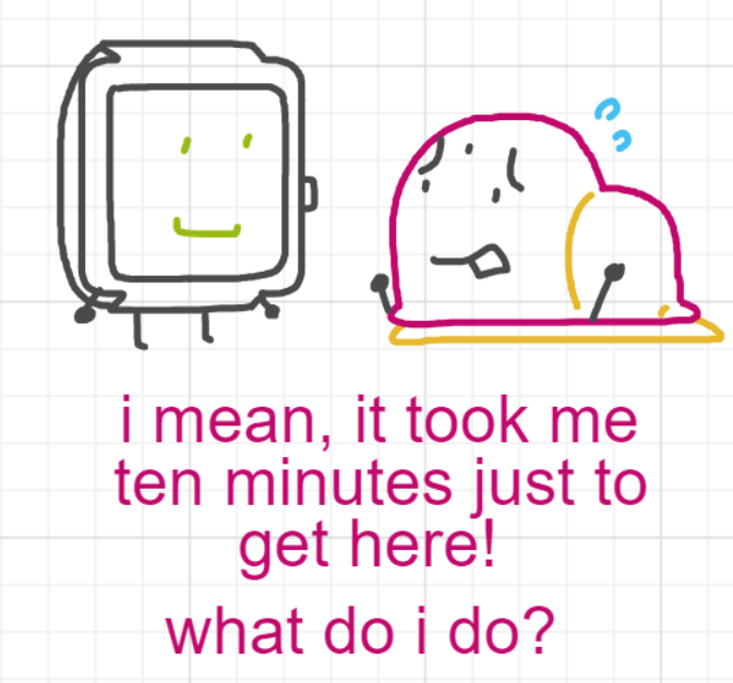 A panel from Running Duos, episode four of the Board Boards object show by Furretwalk/WalkingFurret.